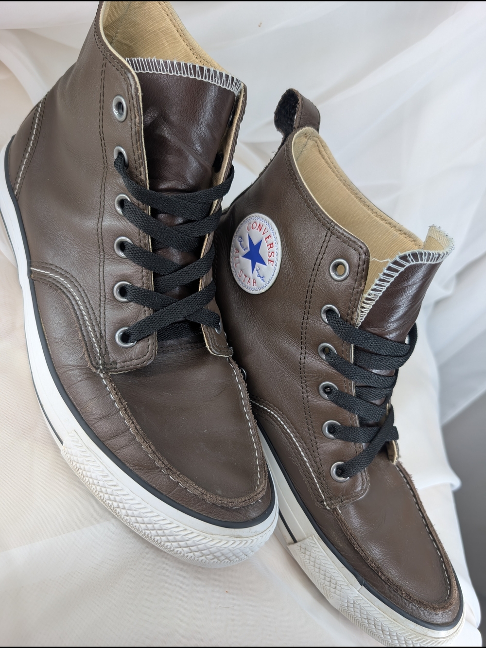 Converse Men's Brown Leather High-Top Sneakers